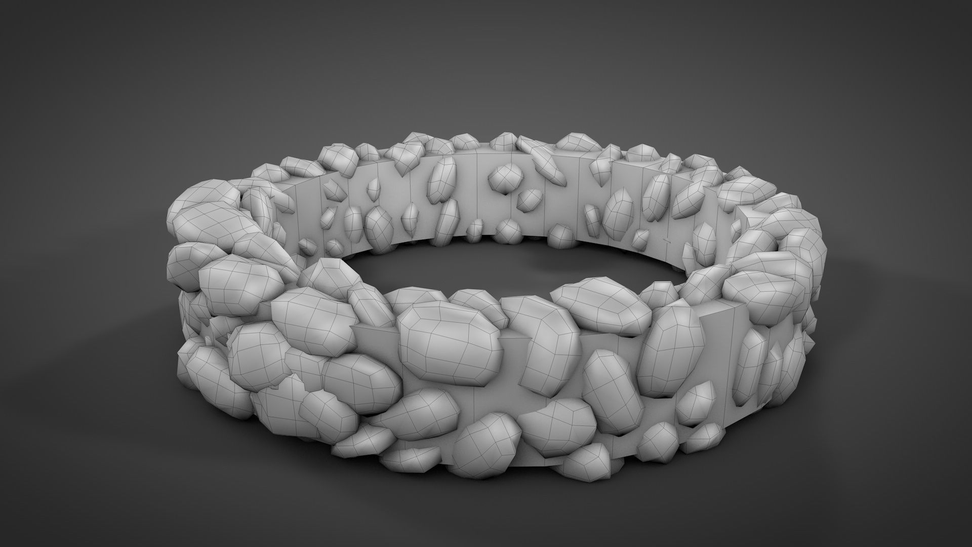 Stone Walls Low-poly 3D model_19