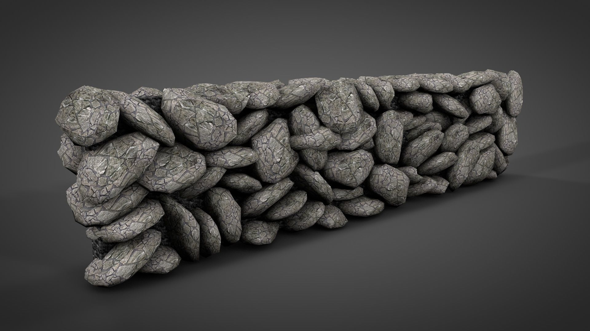 Stone Walls Low-poly 3D model_3