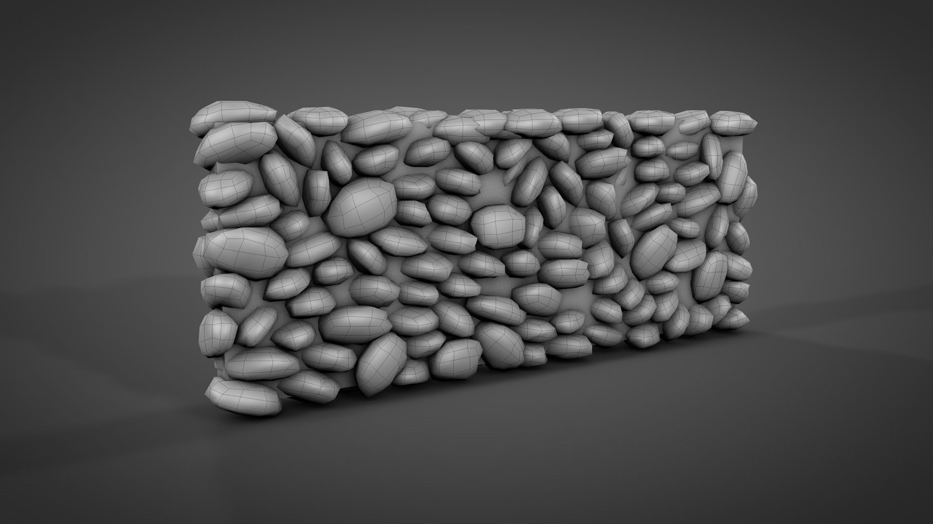 Stone Walls Low-poly 3D model_12