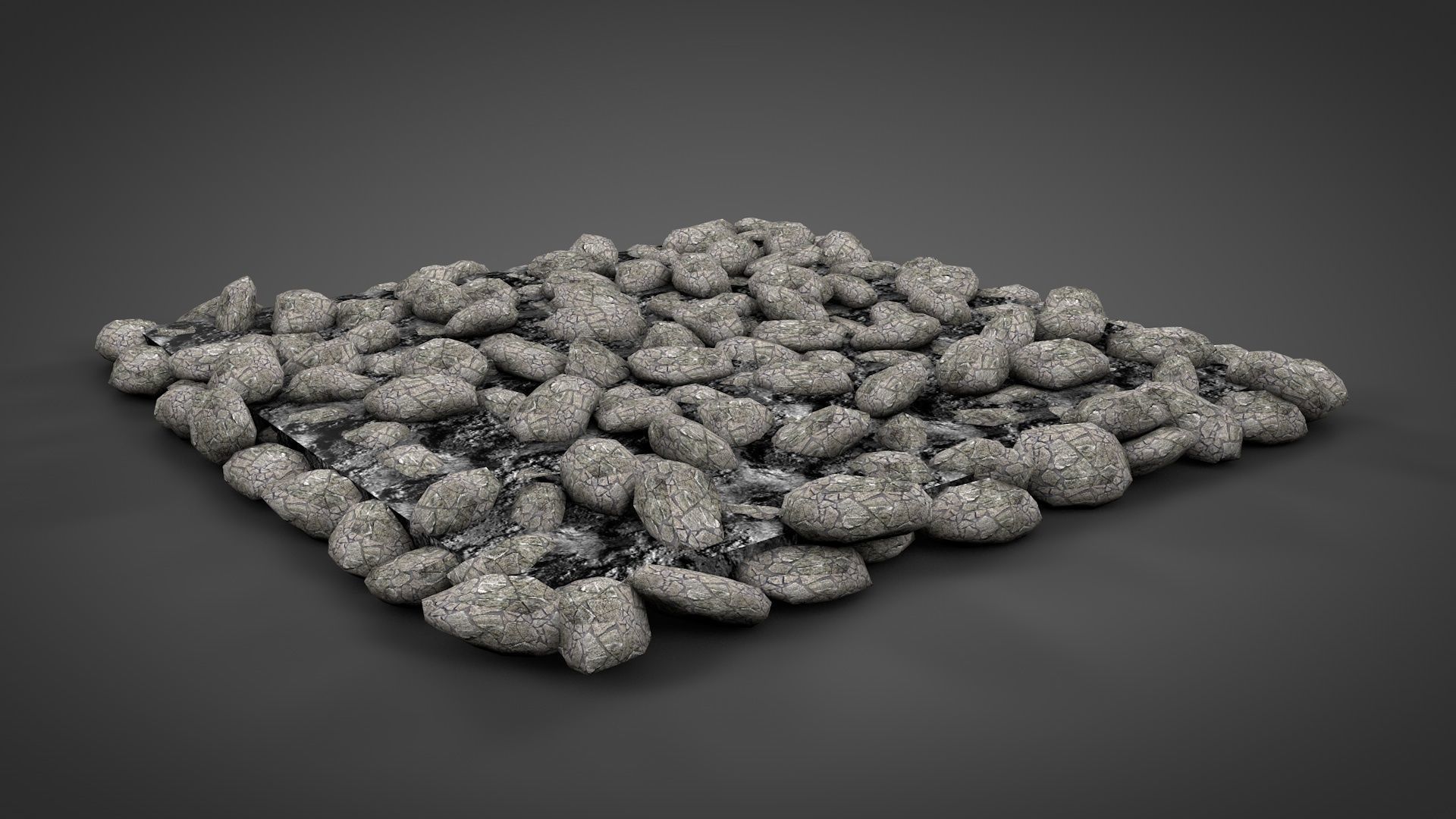 Stone Walls Low-poly 3D model_6