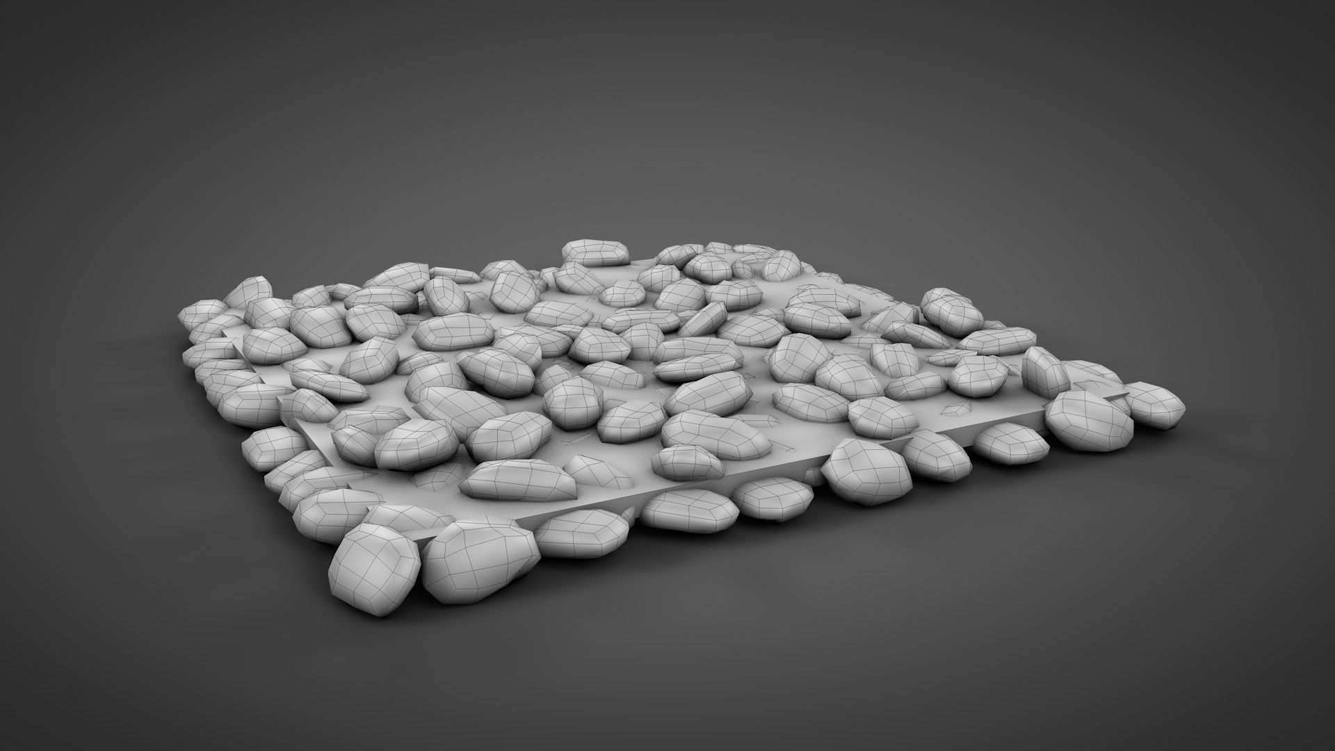 Stone Walls Low-poly 3D model_16