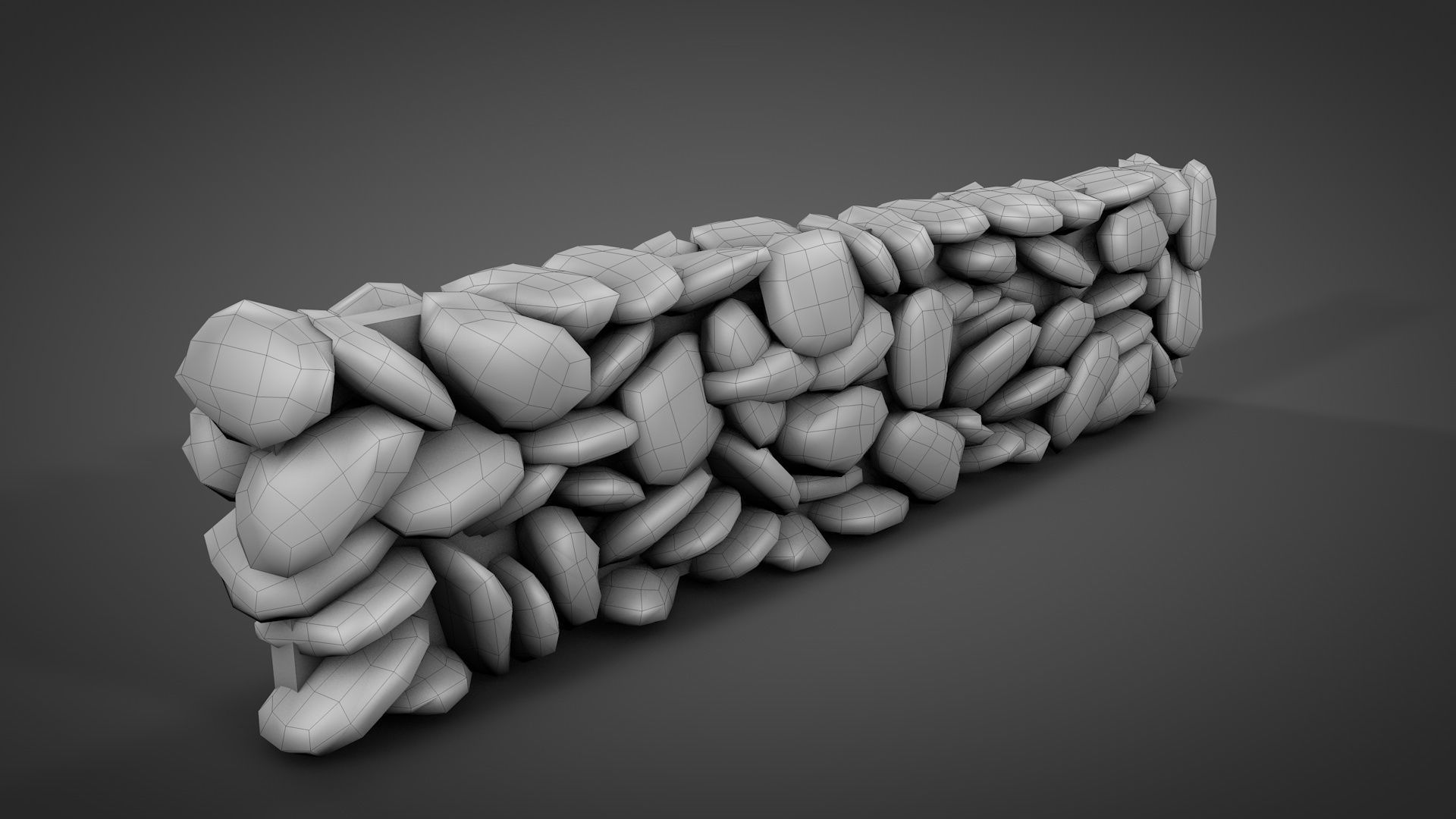 Stone Walls Low-poly 3D model_13