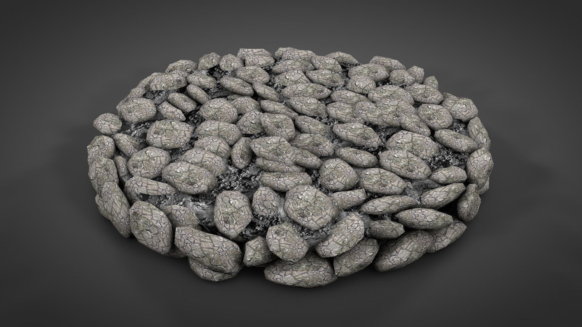 Stone Walls Low-poly 3D model_11