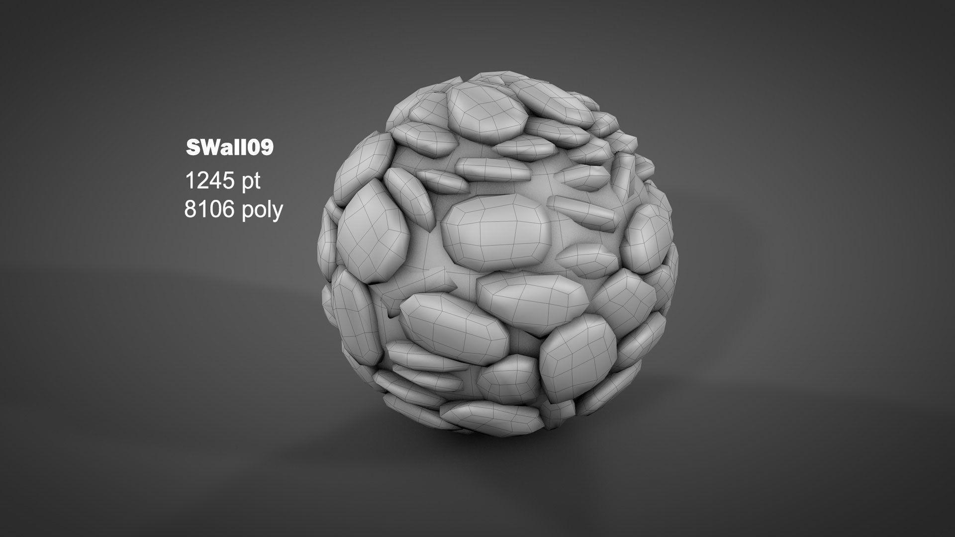 Stone Walls Low-poly 3D model_20