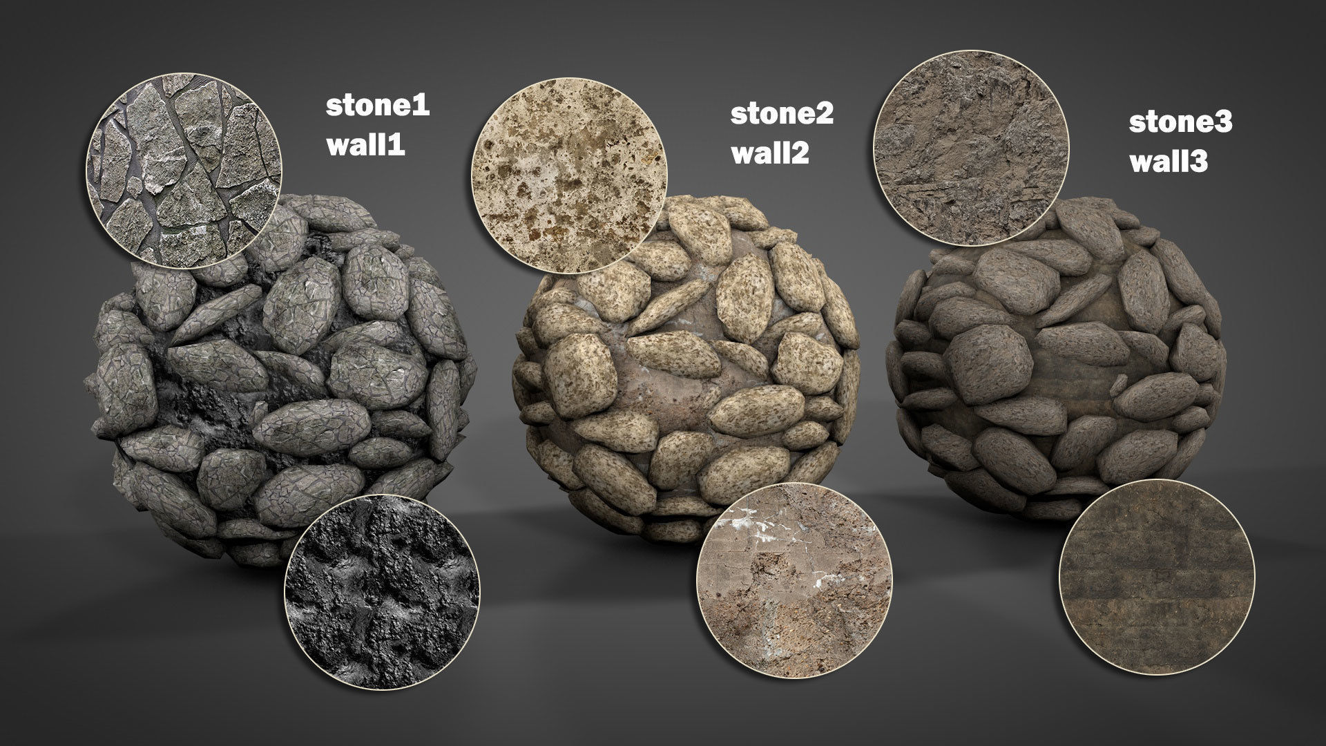 Stone Walls Low-poly 3D model_1