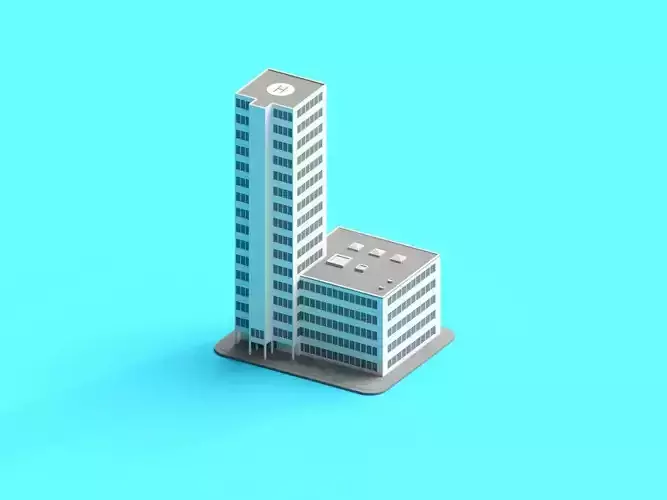 Cartoon Building 03 Low-poly 3D model
