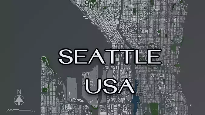 Seattle USA - mass buildings 3D model