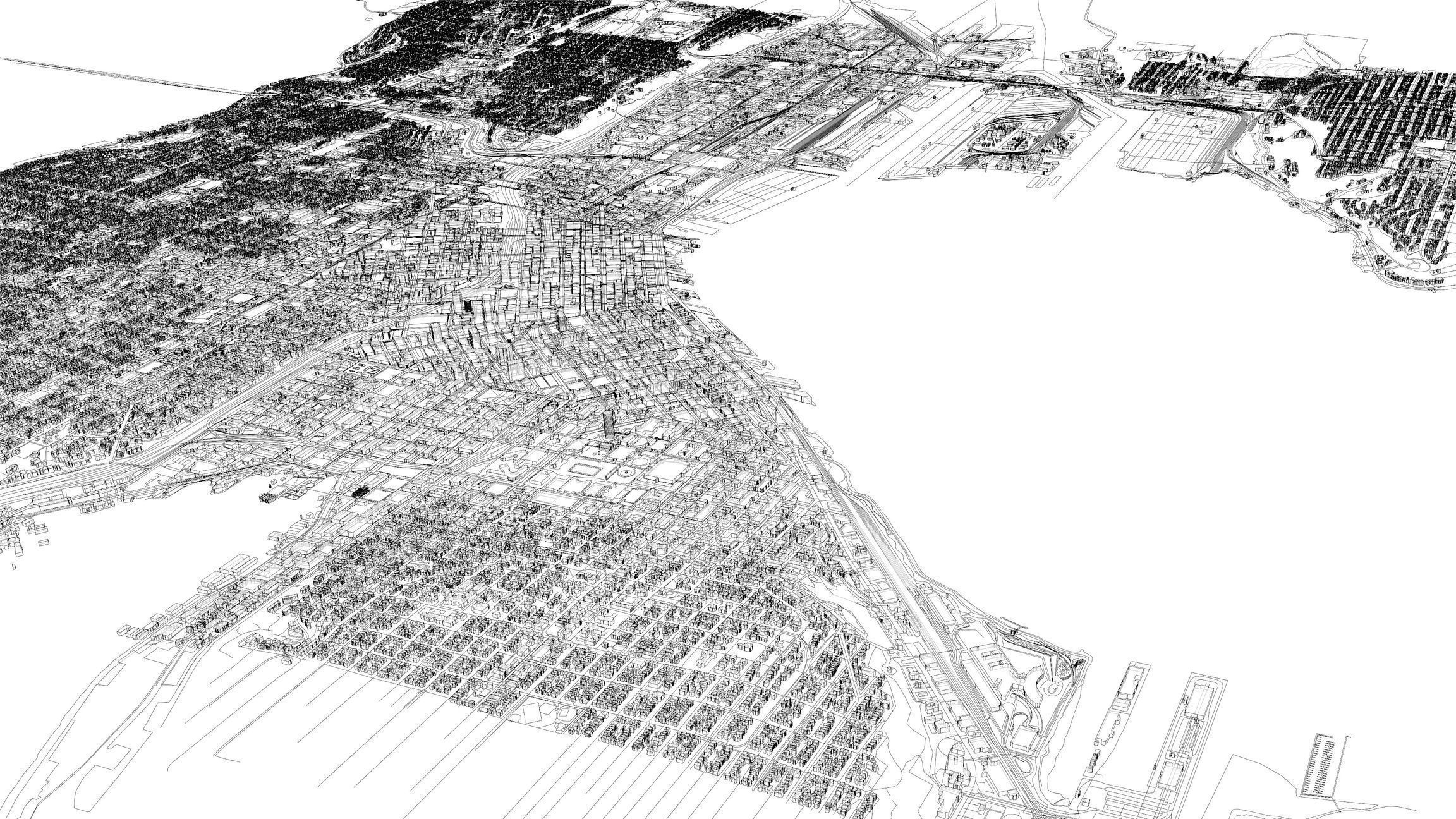 Seattle USA - mass buildings 3D model_7