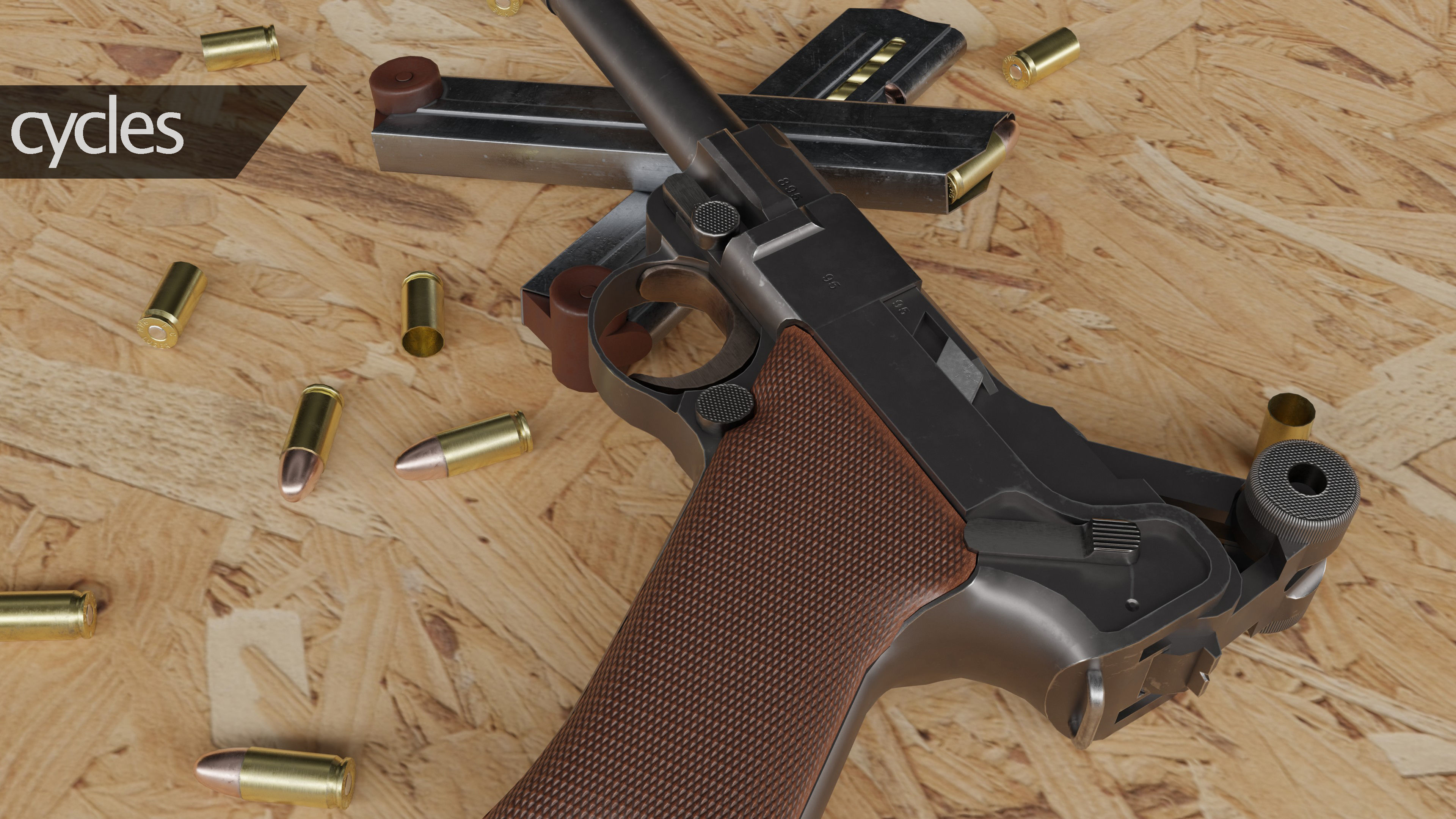 Luger P08 Low-poly 3D model_6