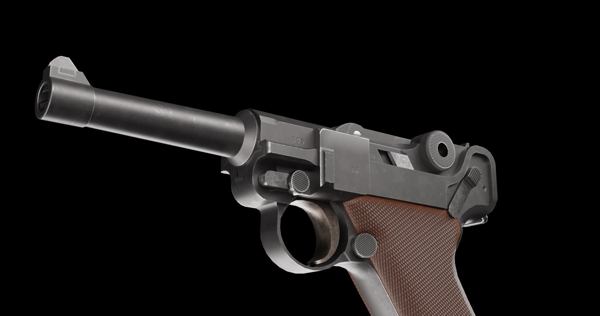 Luger P08 Low-poly 3D model_18