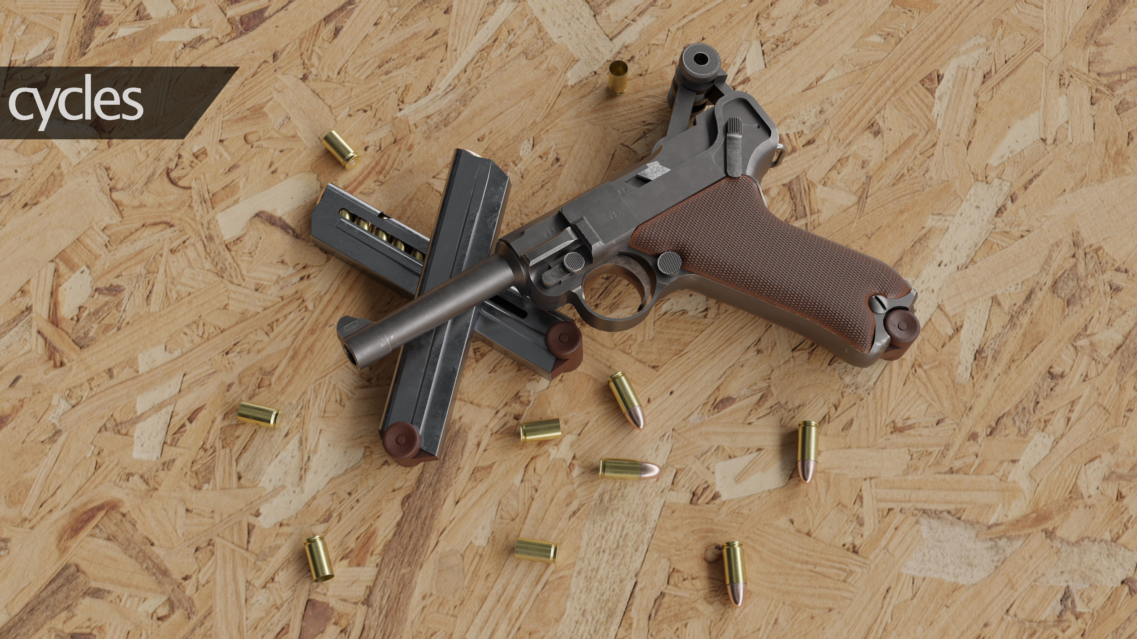 Luger P08 Low-poly 3D model_4