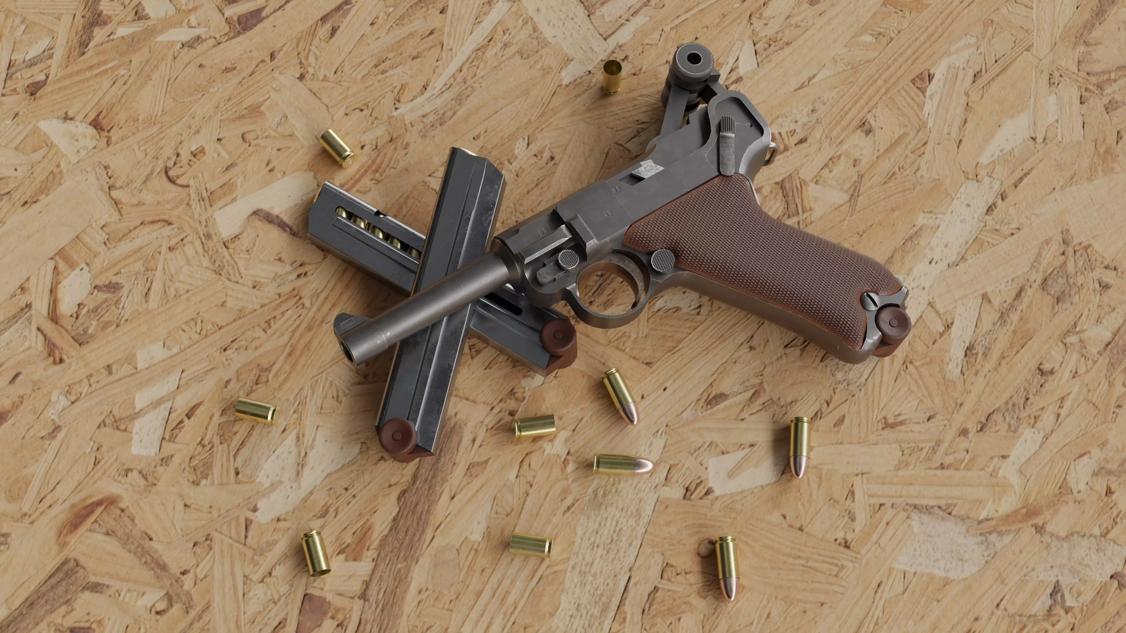 Luger P08 Low-poly 3D model_0
