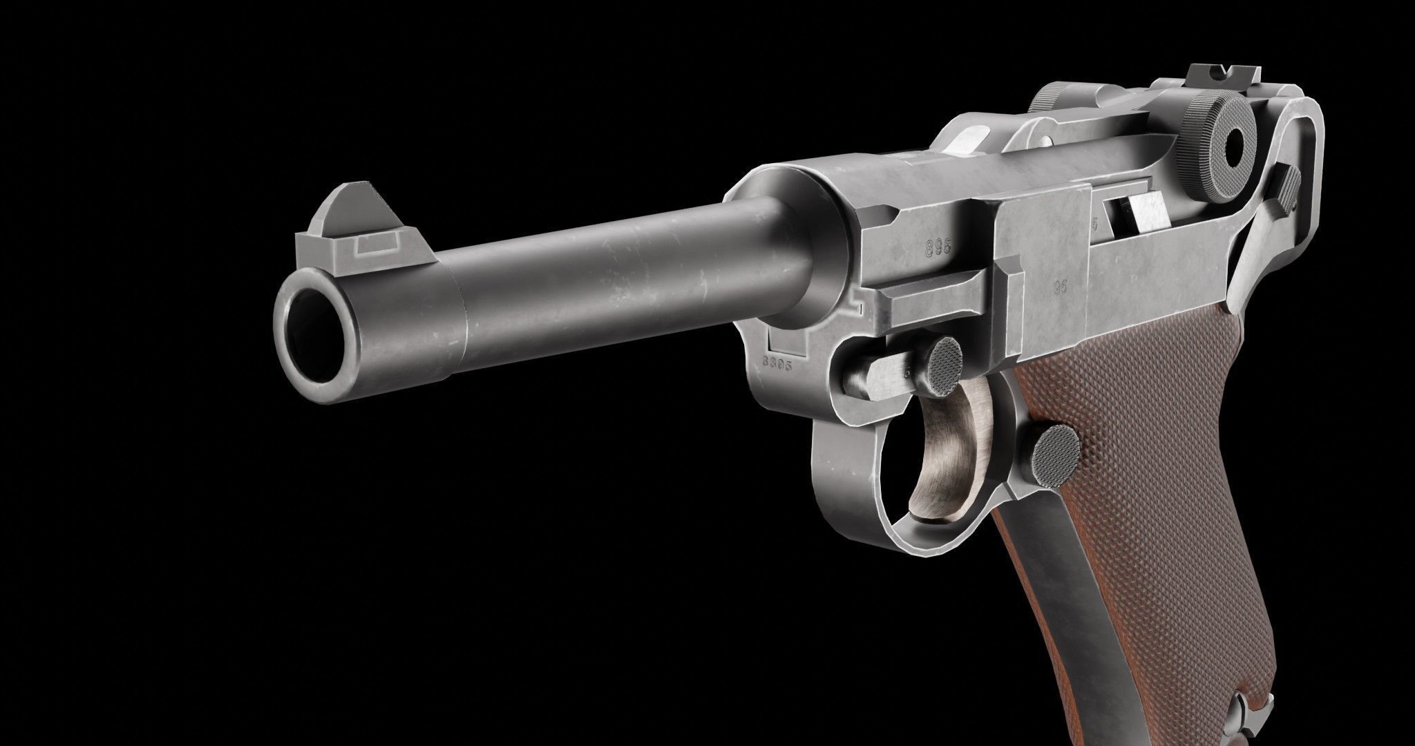 Luger P08 Low-poly 3D model_12