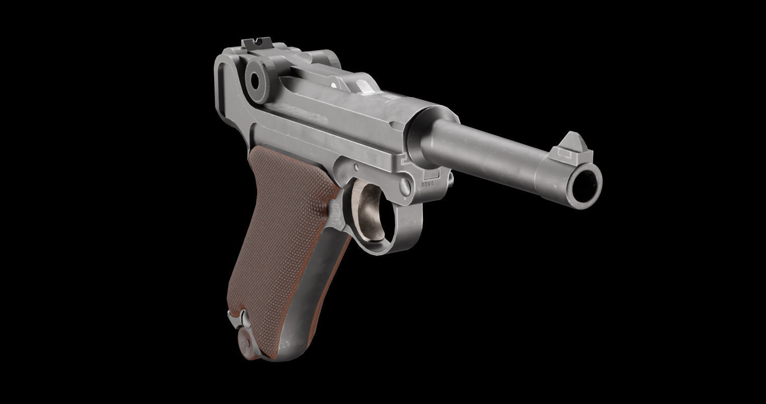 Luger P08 Low-poly 3D model_15