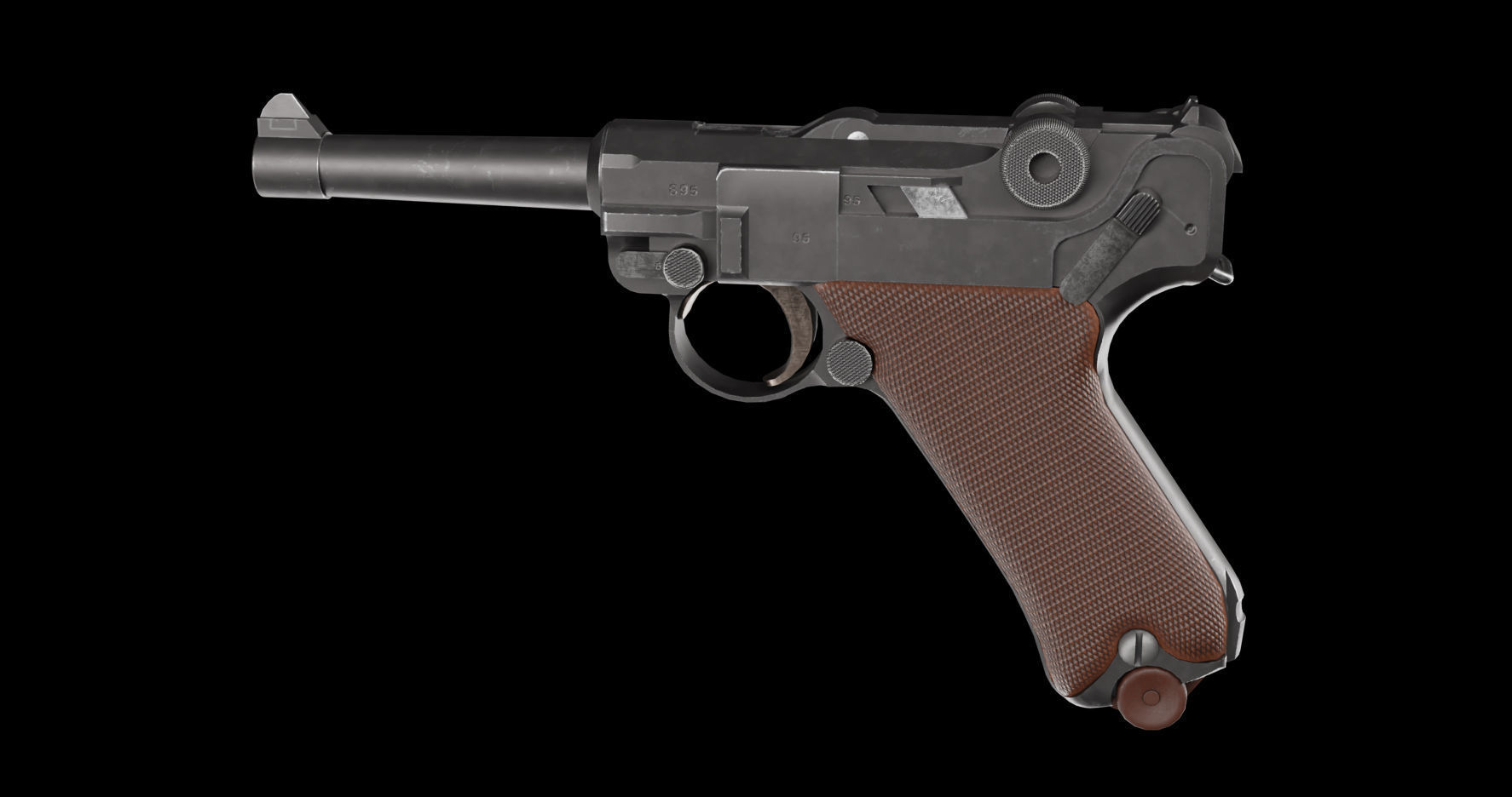 Luger P08 Low-poly 3D model_14