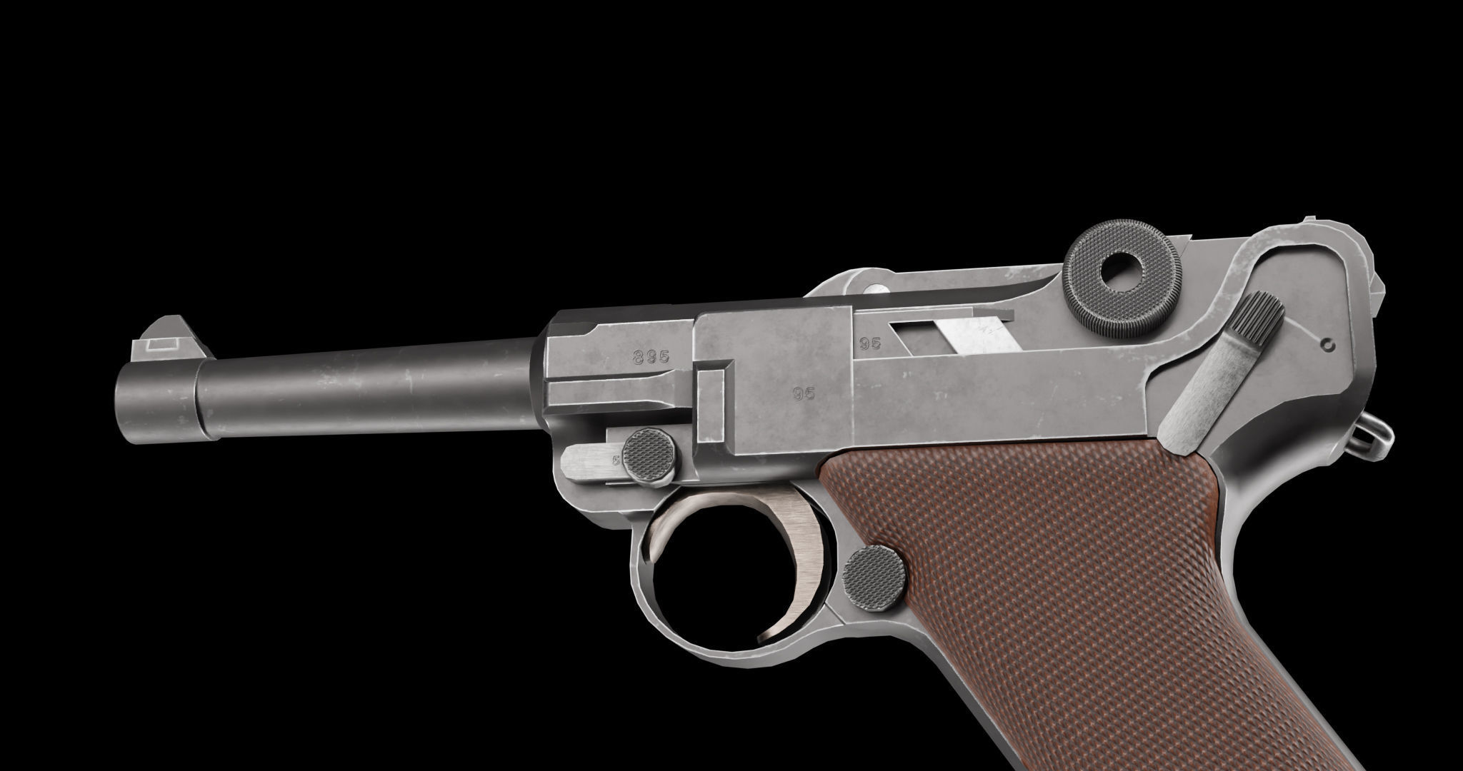 Luger P08 Low-poly 3D model_19