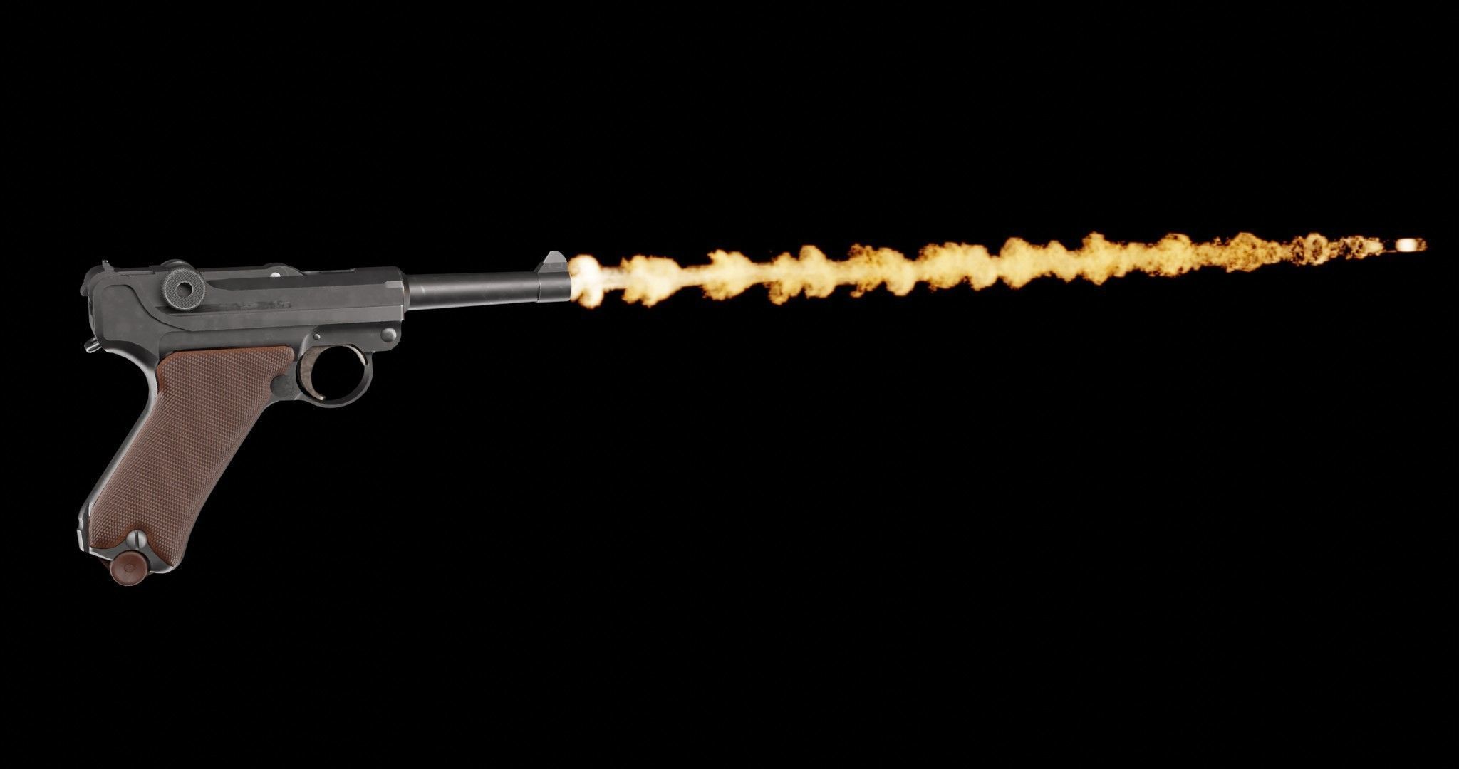 Luger P08 Low-poly 3D model_11