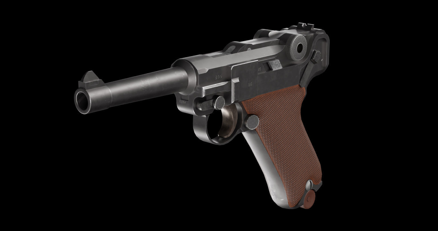 Luger P08 Low-poly 3D model_8