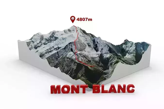 Mont Blanc 3D map 3D model