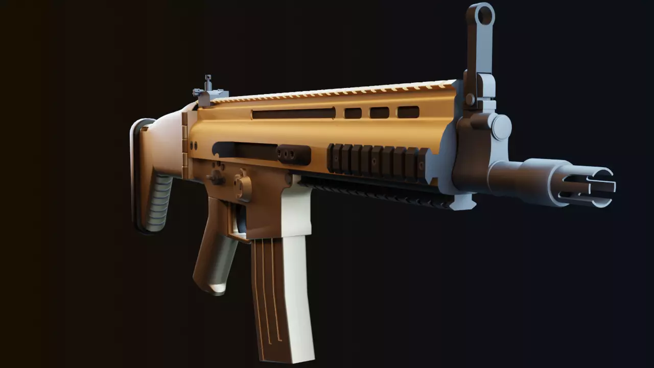 FNSCAR-L Assault-Riffle 3D model_0