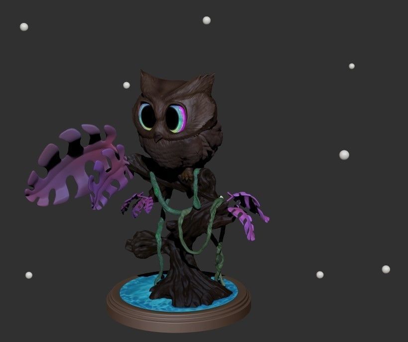 owl Lovely 3D print model_5