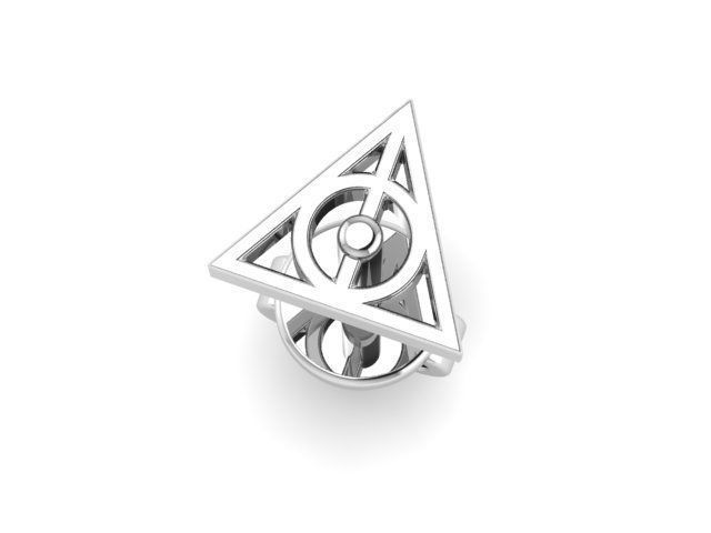 Earring harry potter deathly hallows ring 3D print model_2
