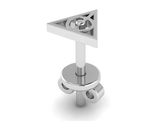 Earring harry potter deathly hallows ring 3D print model_1