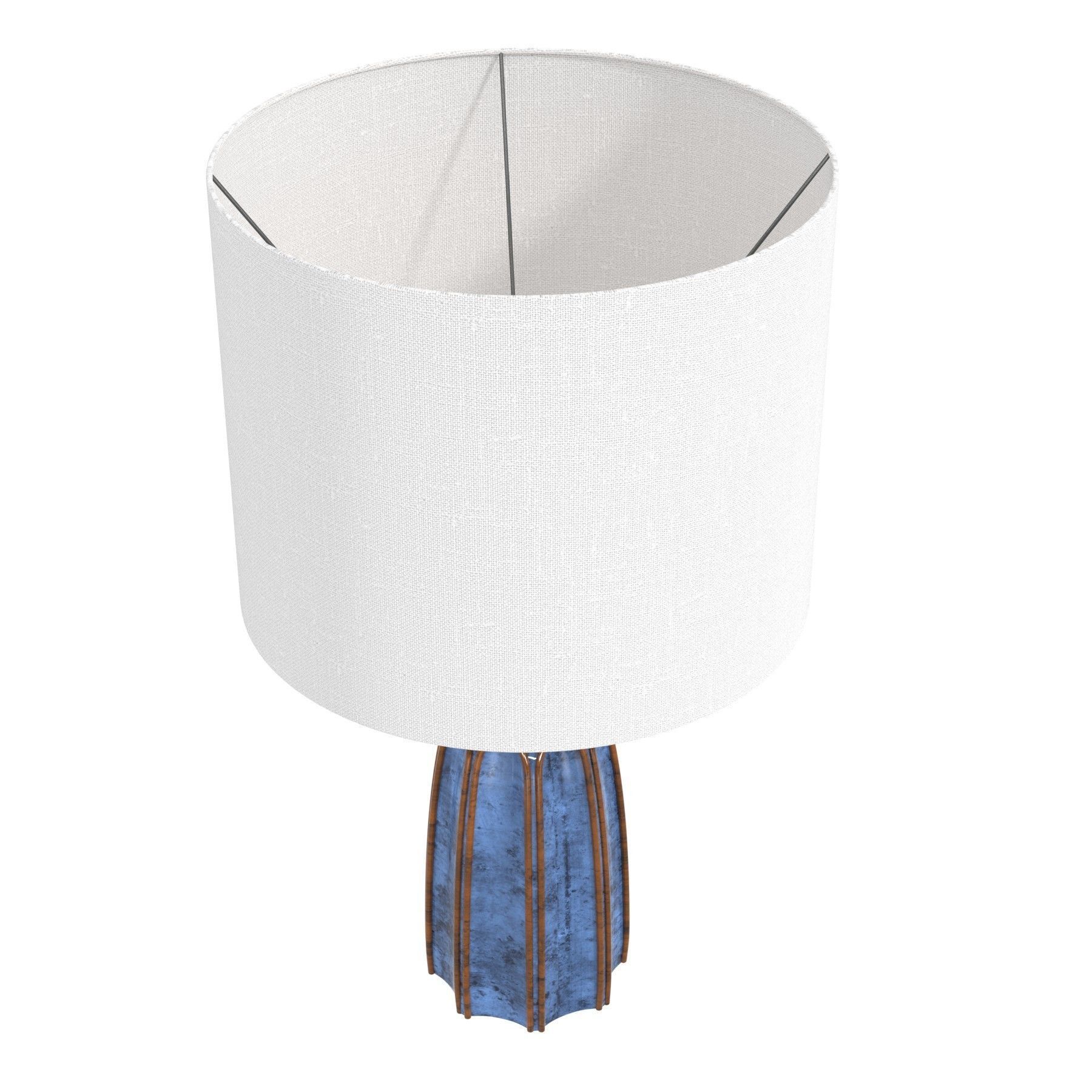 Incollect Einar Johansen tall blue stoneware tab table lamp 3D model_1