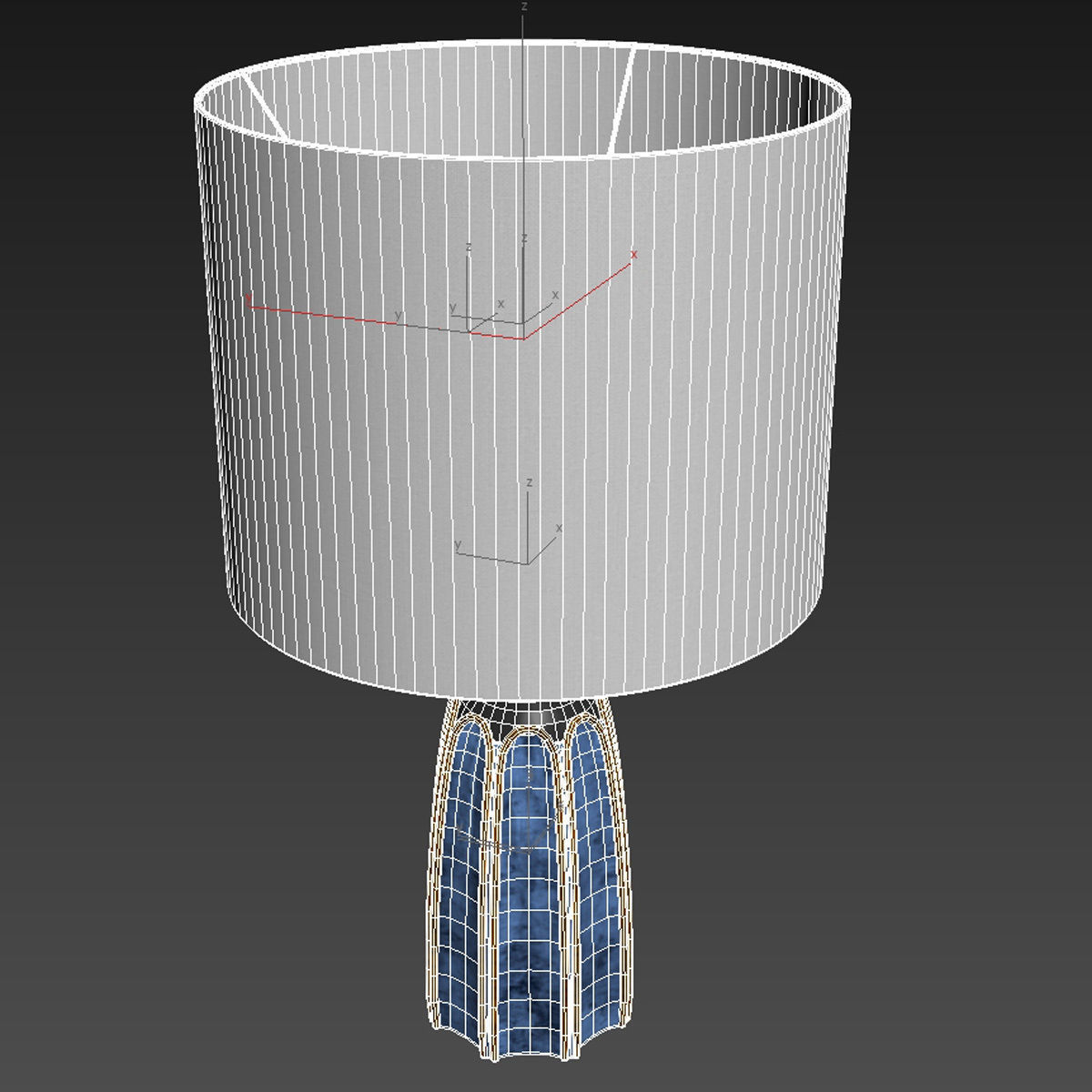 Incollect Einar Johansen tall blue stoneware tab table lamp 3D model_7