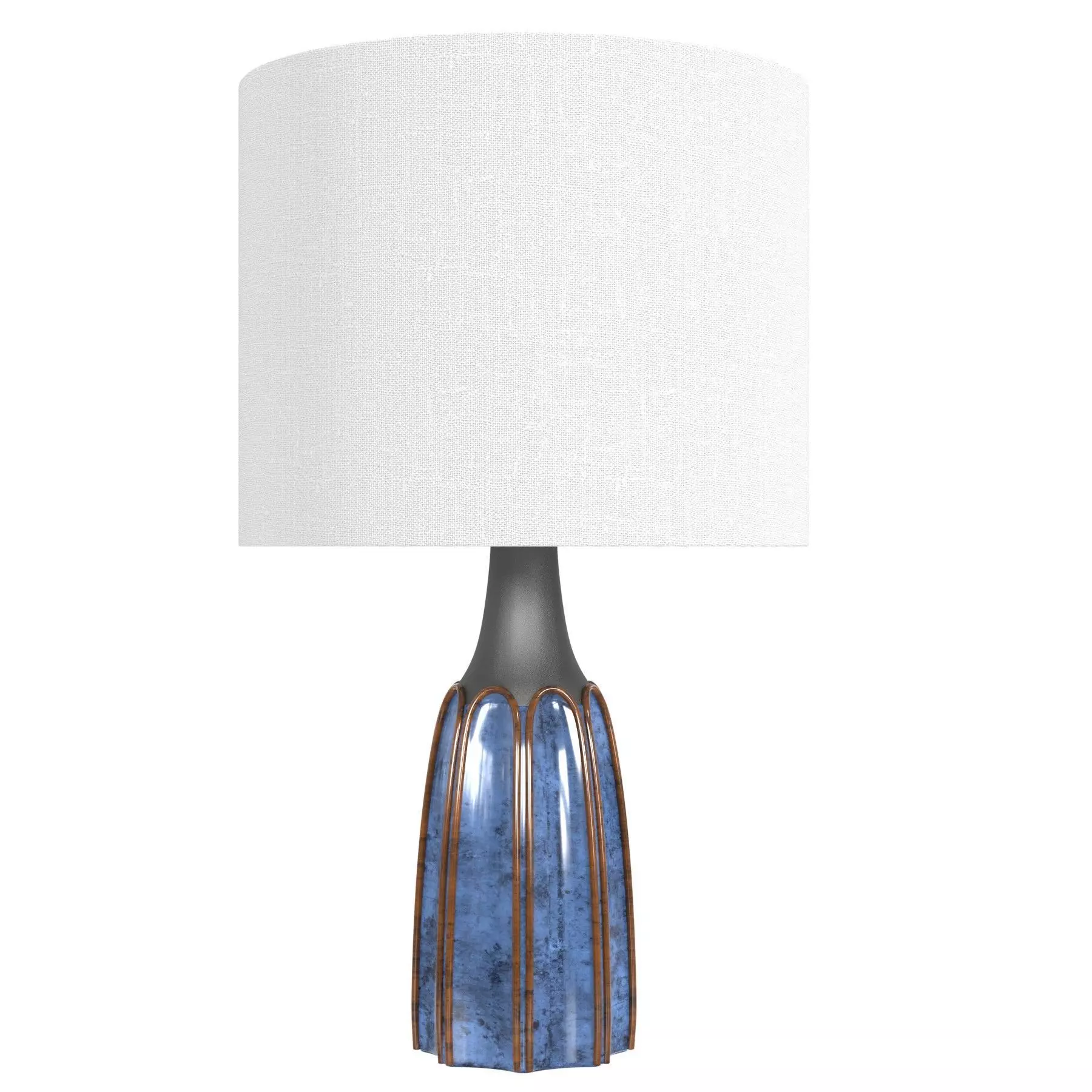 Incollect Einar Johansen tall blue stoneware tab table lamp 3D model_0