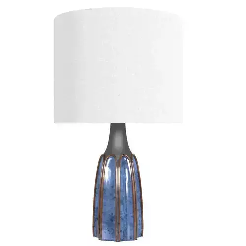 Incollect Einar Johansen tall blue stoneware tab table lamp 3D model