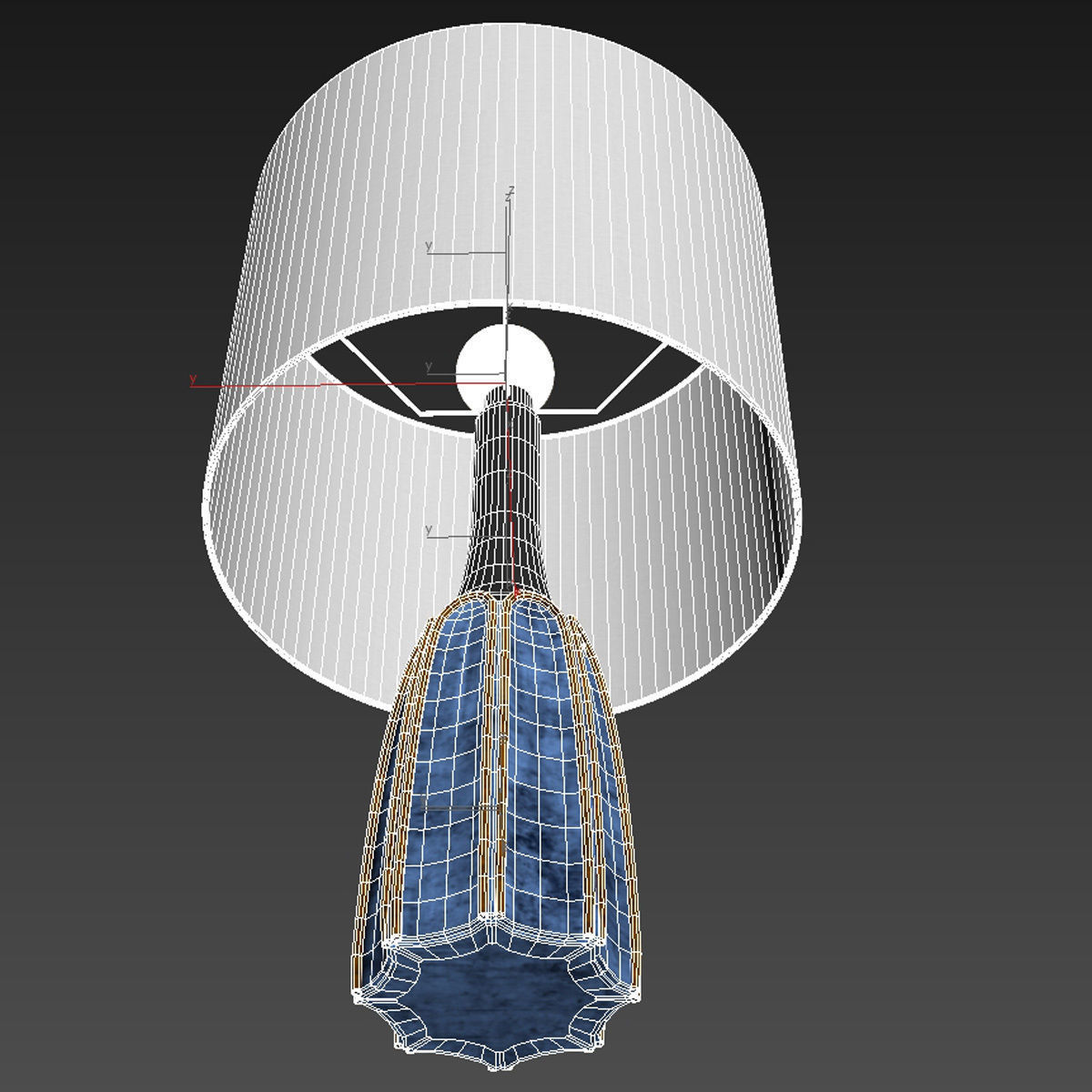 Incollect Einar Johansen tall blue stoneware tab table lamp 3D model_6