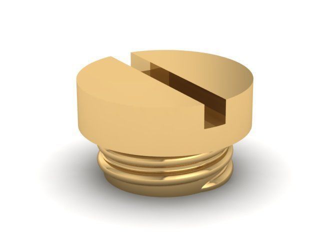 Earring gold stud with diamond in center 3D print model_3