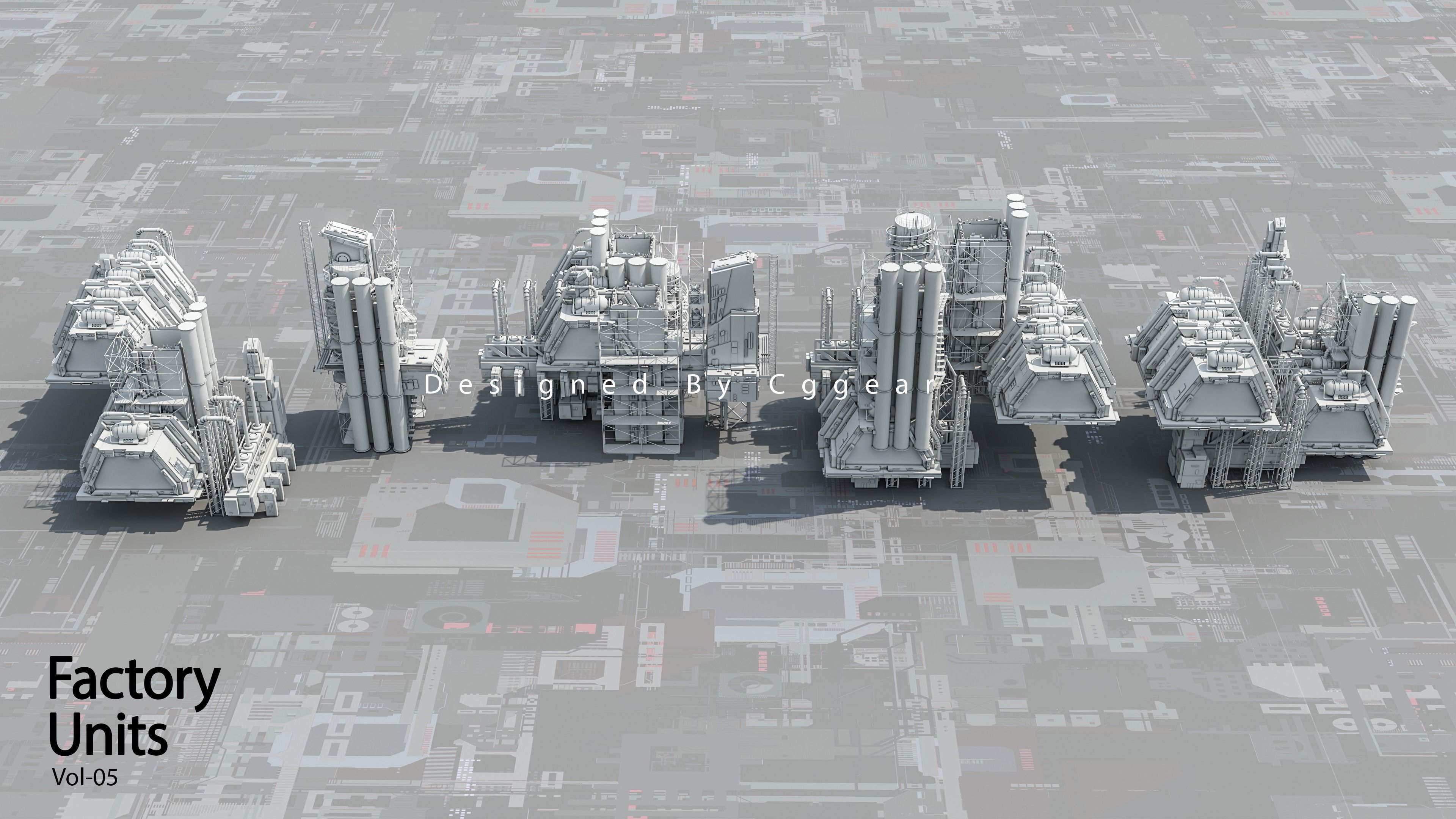 Scifi City Building  Factory Units Vol 6 3D model_1