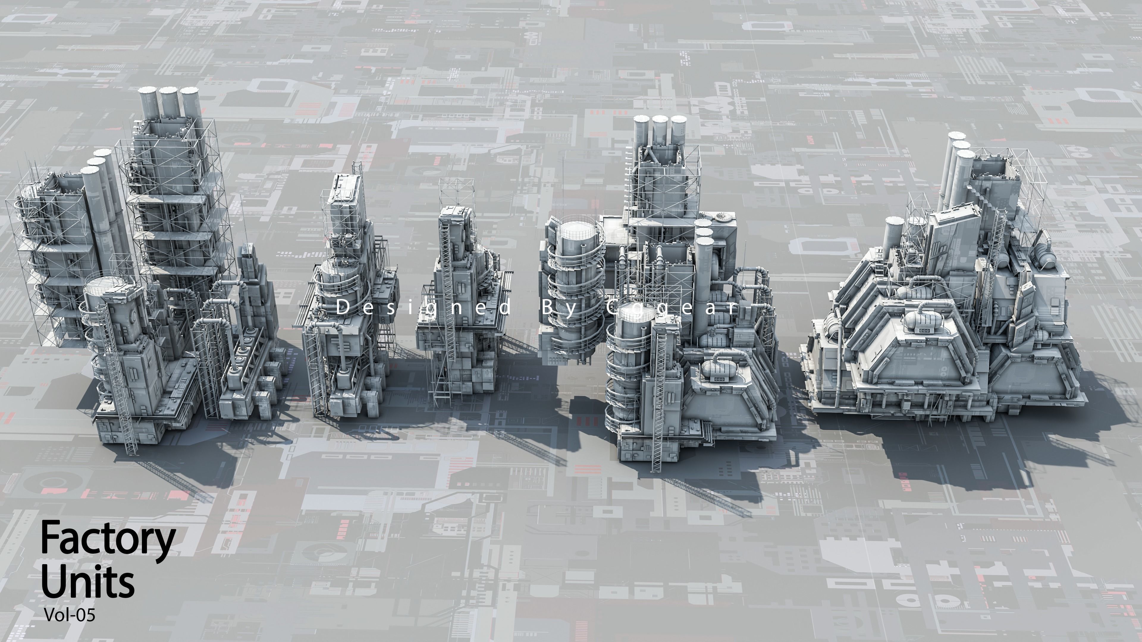 Scifi City Building  Factory Units Vol 6 3D model_4