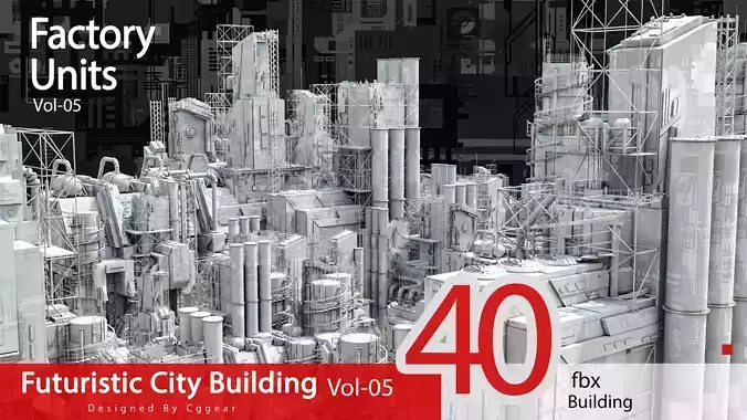 Scifi City Building  Factory Units Vol 6 3D model