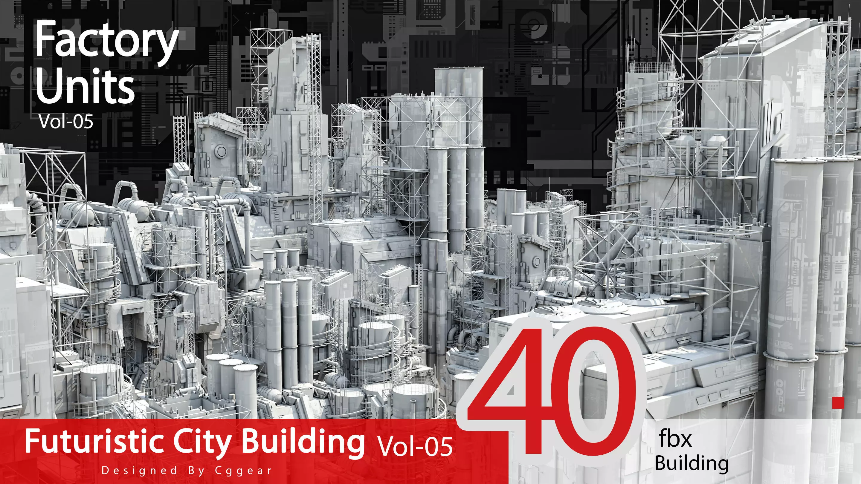Scifi City Building  Factory Units Vol 6 3D model_0