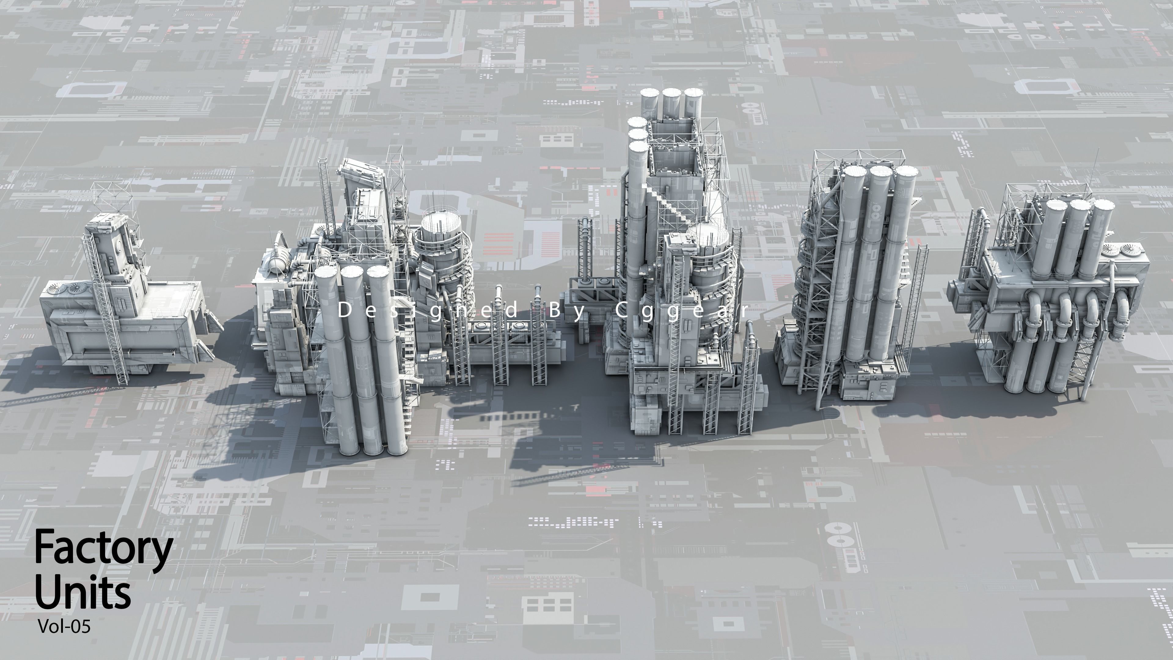 Scifi City Building  Factory Units Vol 6 3D model_5