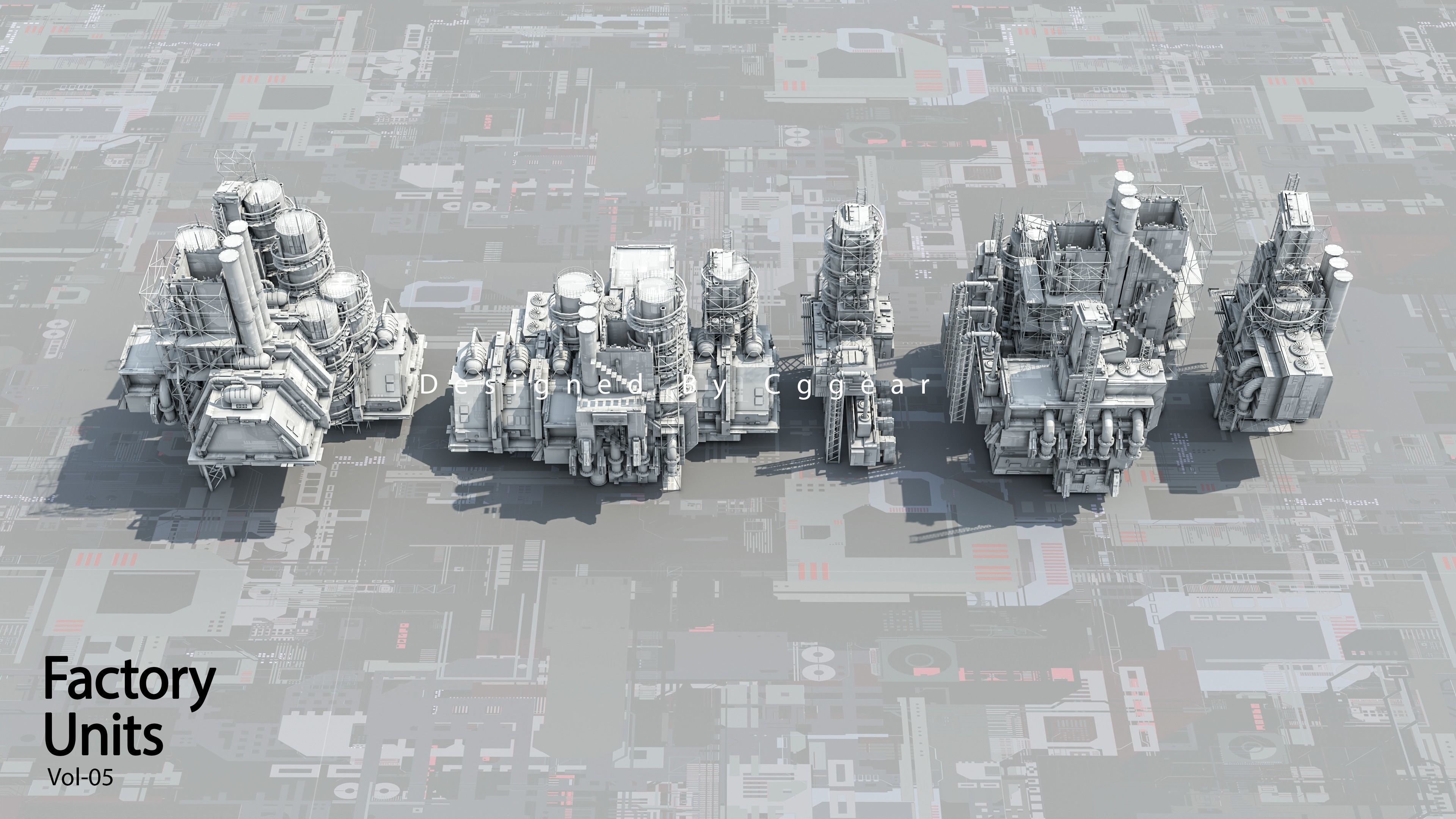 Scifi City Building  Factory Units Vol 6 3D model_7