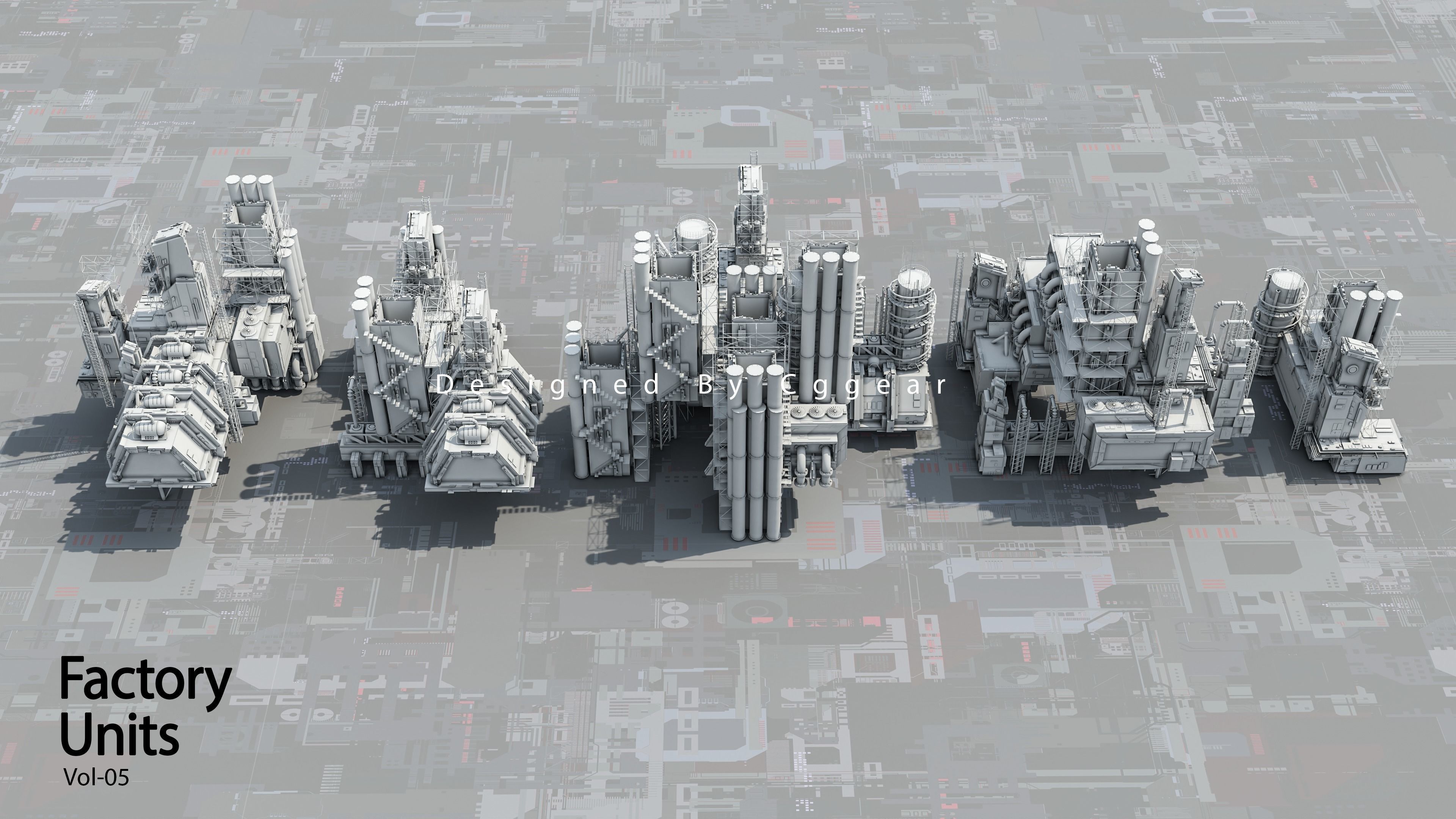 Scifi City Building  Factory Units Vol 6 3D model_6