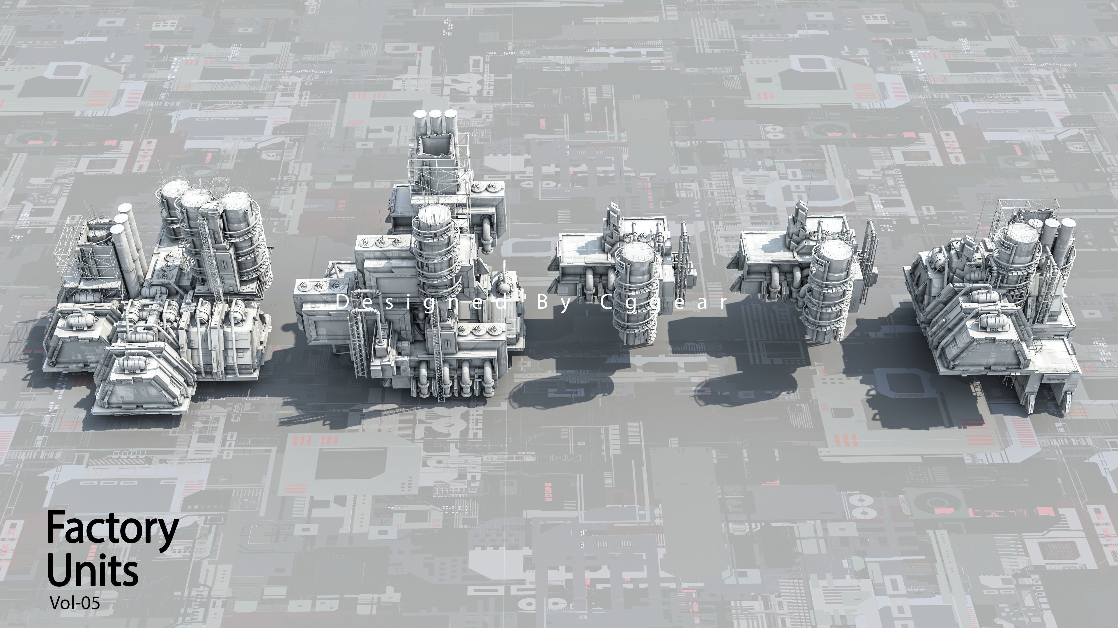 Scifi City Building  Factory Units Vol 6 3D model_8