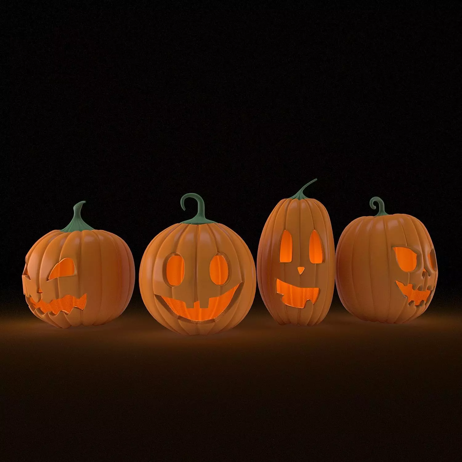 Pumpkins for Halloween 3D model_0