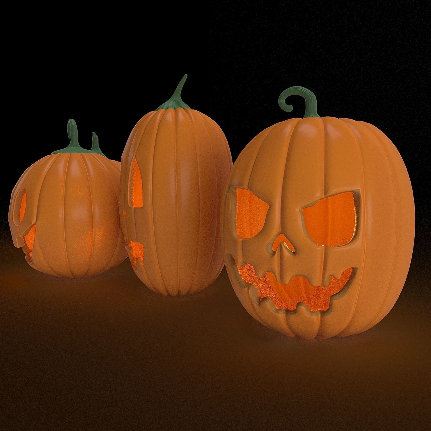 Pumpkins for Halloween 3D model_5