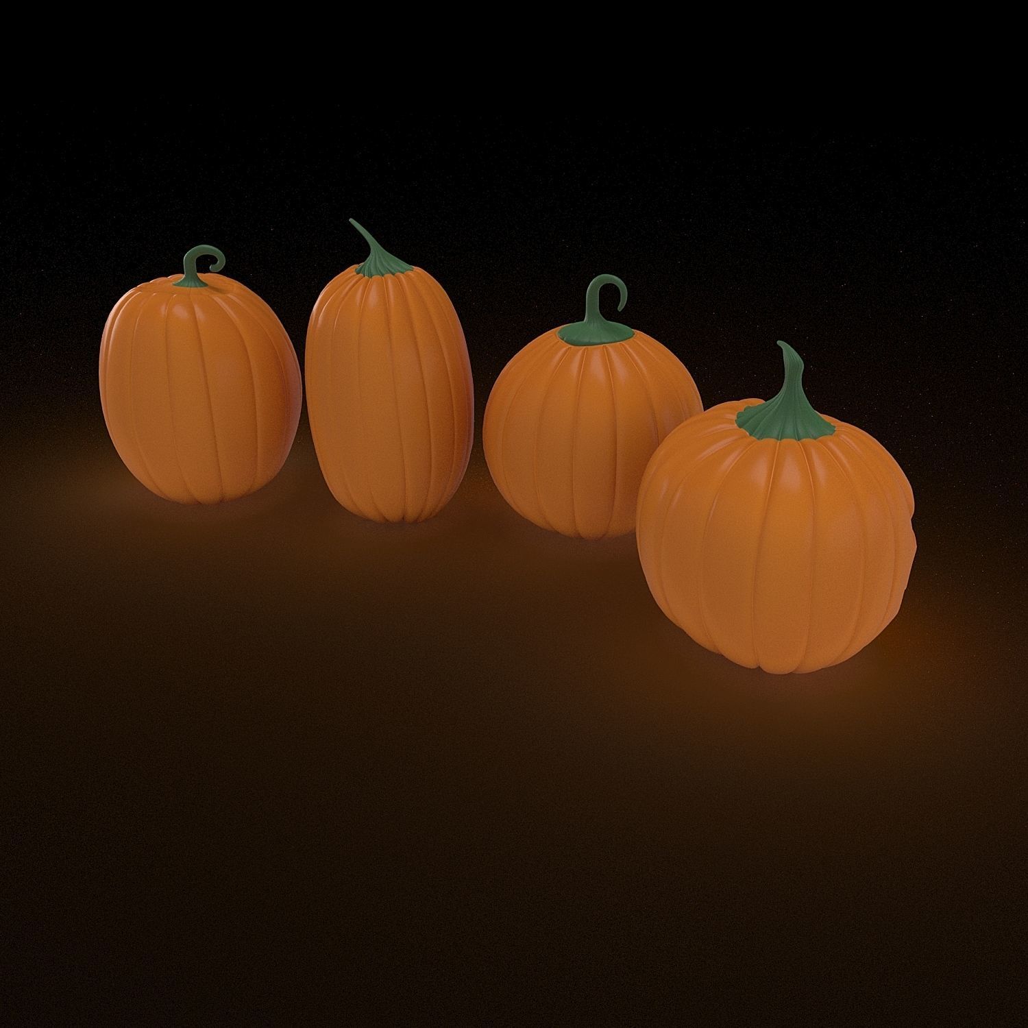 Pumpkins for Halloween 3D model_3