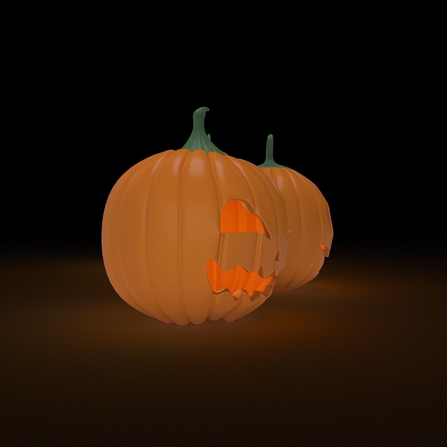 Pumpkins for Halloween 3D model_2