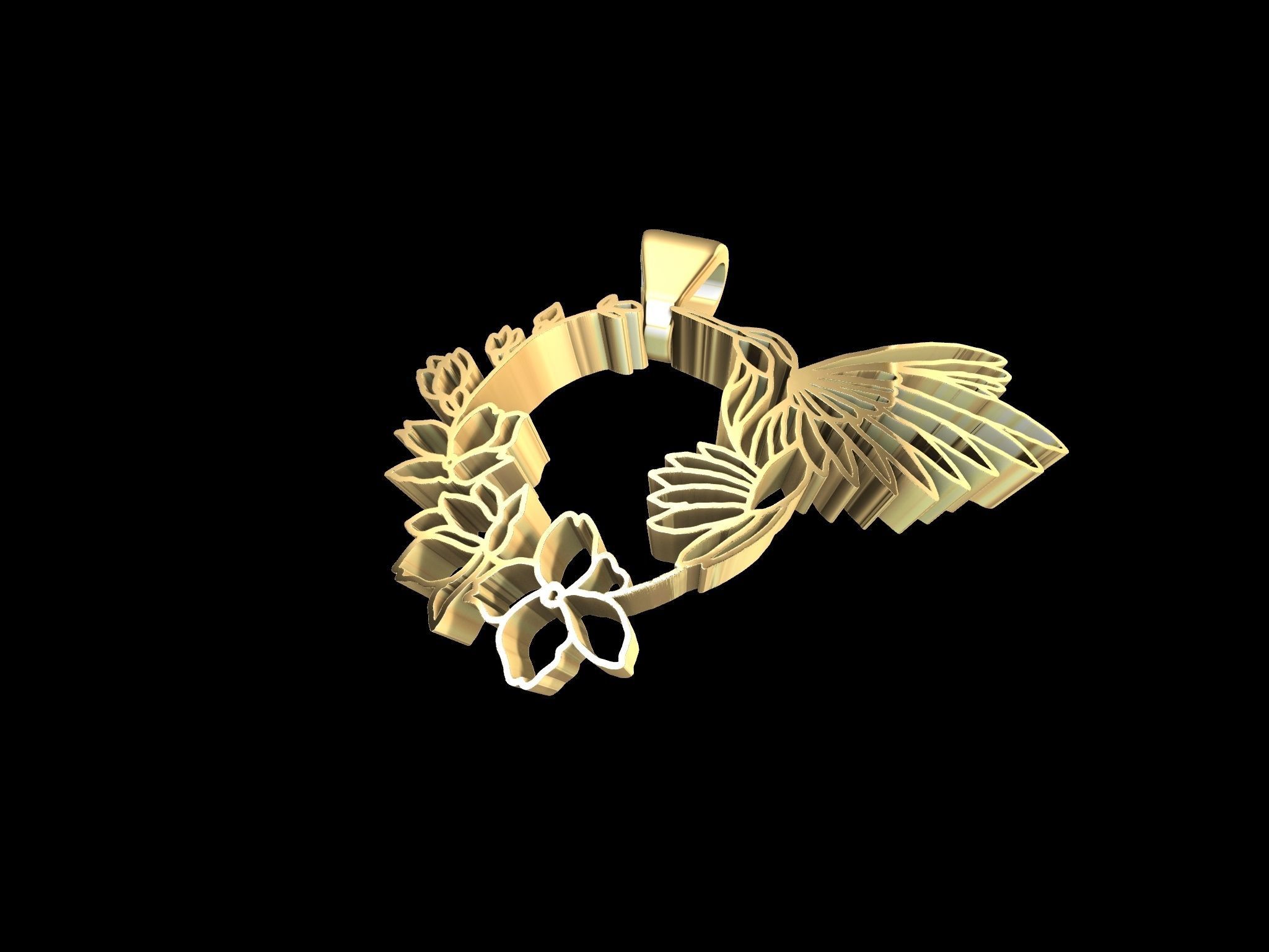 DESIGNER HUMMINGBIRD PENDANT 3D print model_2