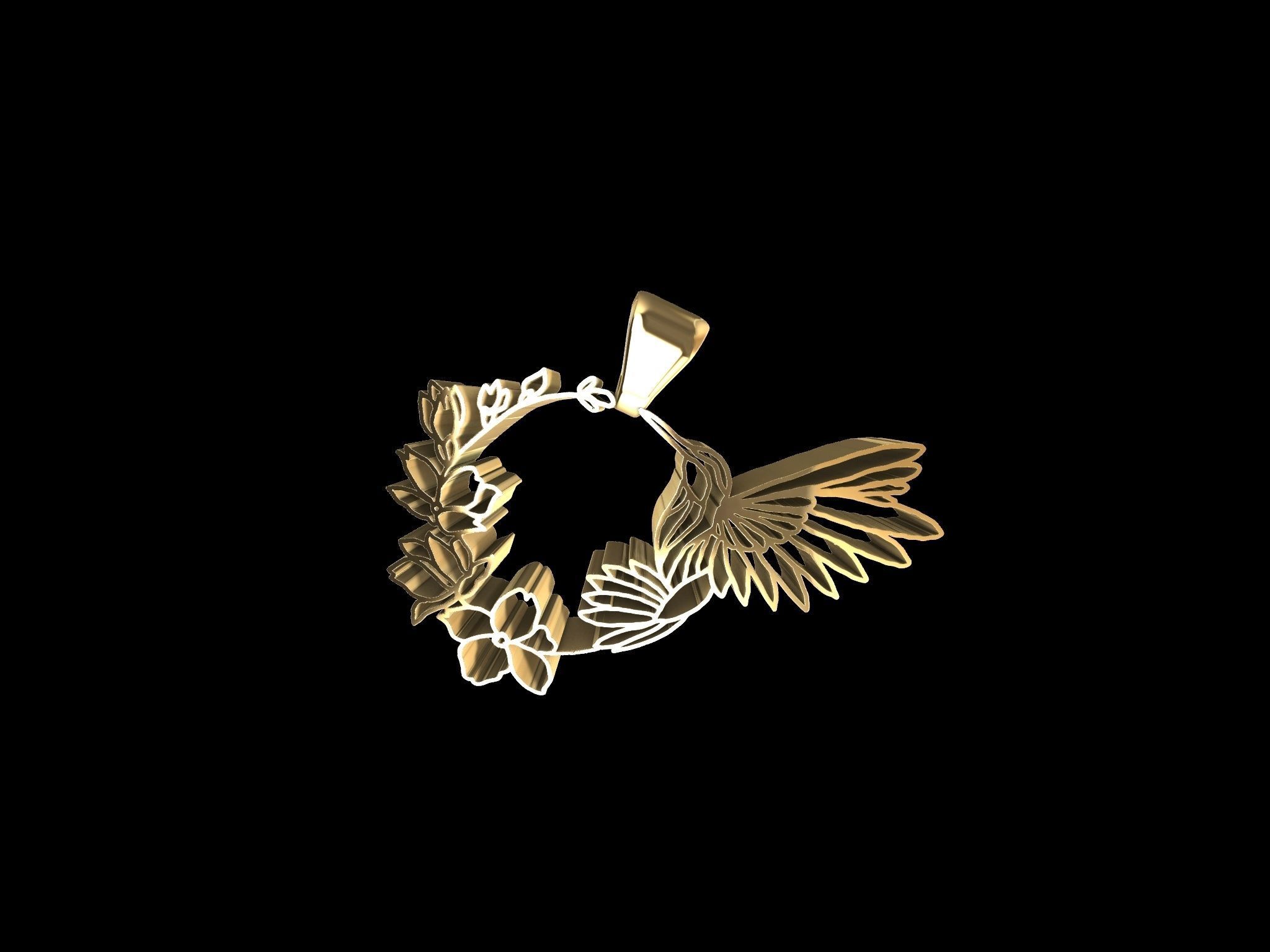 DESIGNER HUMMINGBIRD PENDANT 3D print model_10