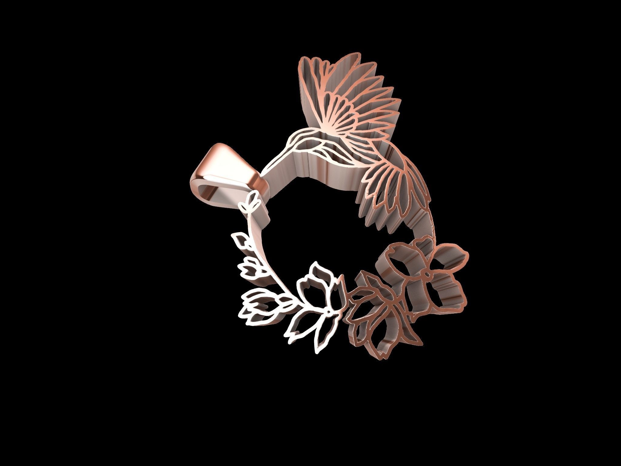 DESIGNER HUMMINGBIRD PENDANT 3D print model_14