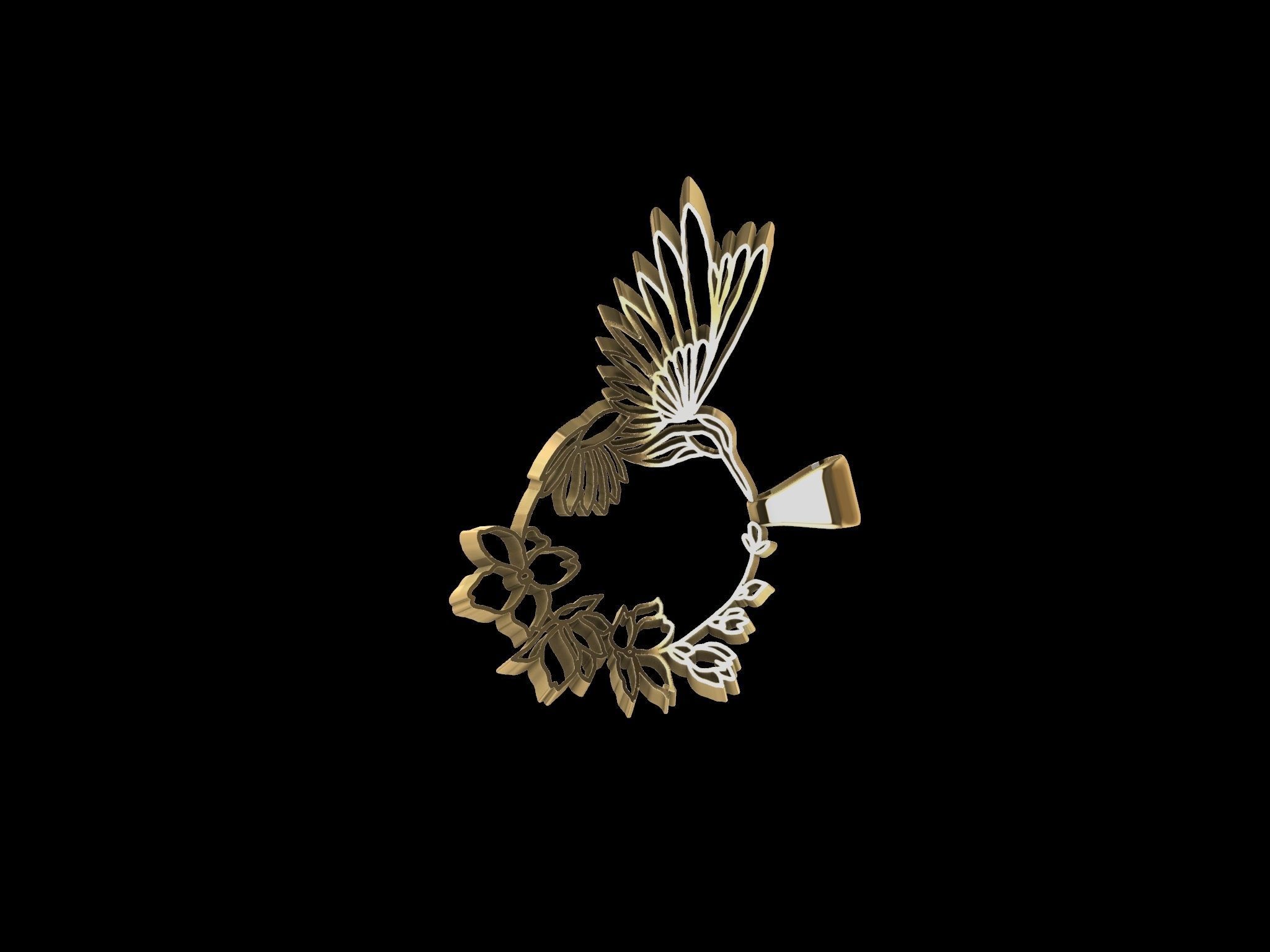 DESIGNER HUMMINGBIRD PENDANT 3D print model_6