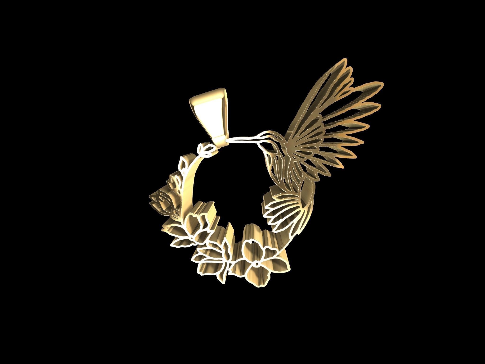 DESIGNER HUMMINGBIRD PENDANT 3D print model_3